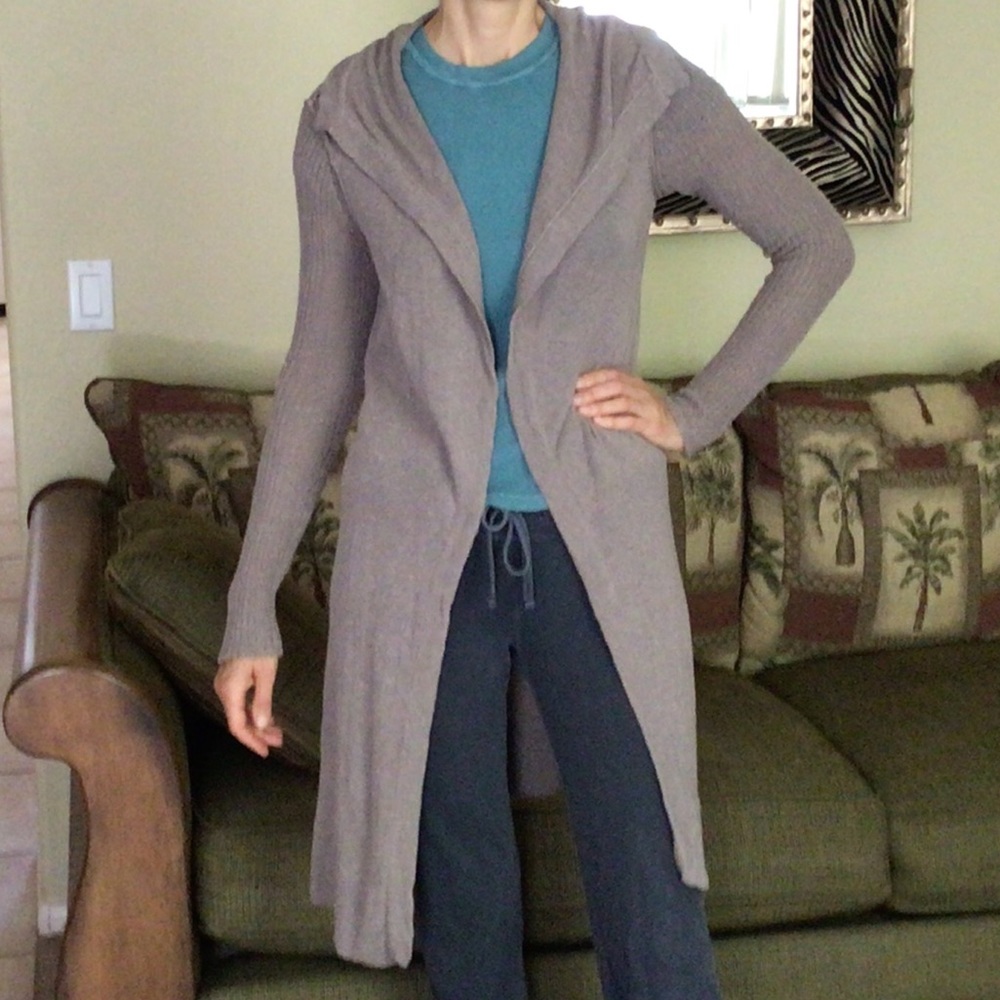 James Perse Cardigan Silk Knit Duster Sz 2/ M